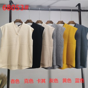 Přílivová móda Jednoduchý volný čas Joker Základní pletení Malá vesta V-krku 68053n