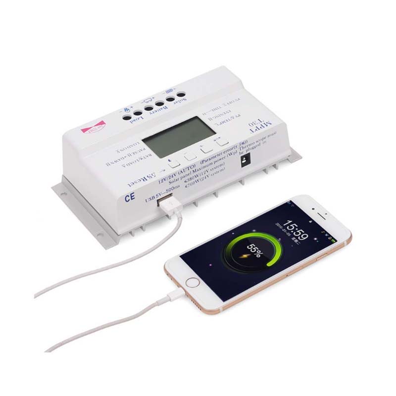 MPPT T30 30A Solárnínabíjecí regulátor 5V USBnabíječka 12V 24V Auto Solární panel Baterie LCD displejnabíječku Regulátor