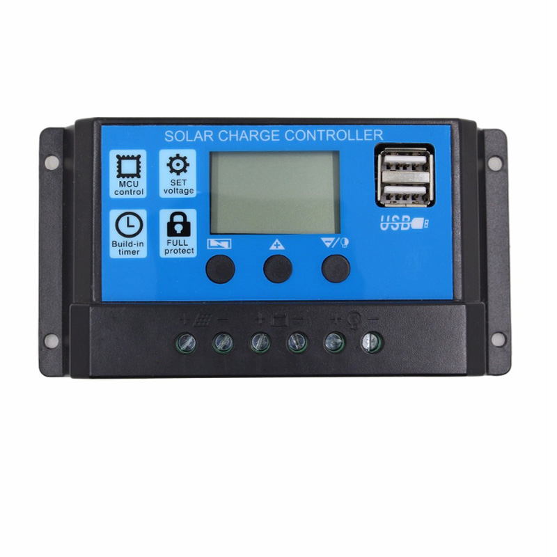 PWM Solárnínabíječka Controller 60A 50A 40A 30A 20A 10A 12V 24V 24Vnabíječka baterií LCD Dual USB Solární panel Regulátor MAX 50V PV INPUT