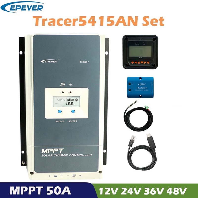Pever Tracer 50A MPPT Slunečnínabíjení Controller 12V 24V 36 V48V Auto LCD displej Solární panel Solární regulace baterie Hybridní regulátor