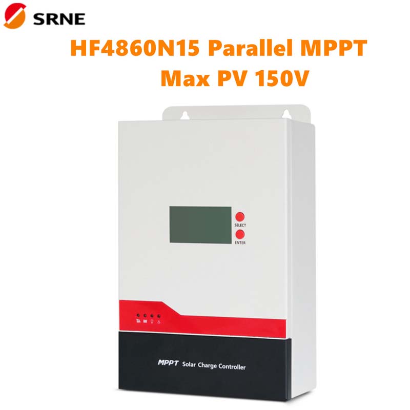 SRNE MPPT 60A 12V 24V 36V 48V AUTO SOLAR SOLAR OFF-GRID Regulátor regulátoru MAX 150V Panel Vstup Paralelní regulátor HF4860N15