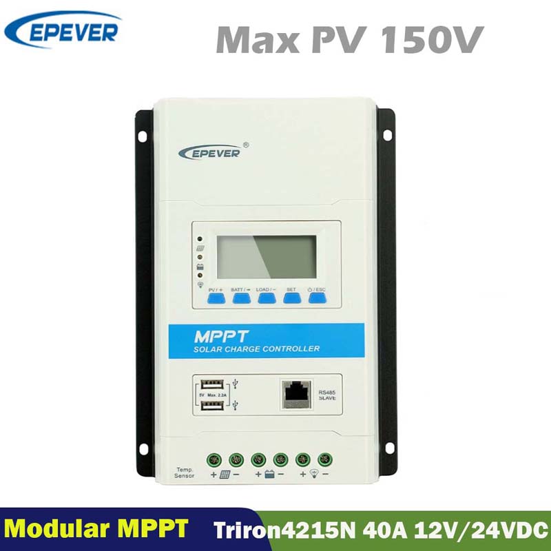 Epever 40a Triron4215n Modulární MPPT Slunečnínabíjení Controller 12v24vdc Max.150V FV INPUT INPUT LCD displej Regulátor regulátor regulátor