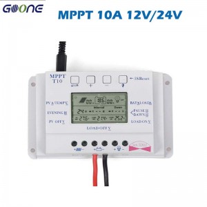 PWM 20A 10A 10A Solární panel Regulátor regulátor T10 T20 12V 24V Auto LCD displej Light a Dual Timer