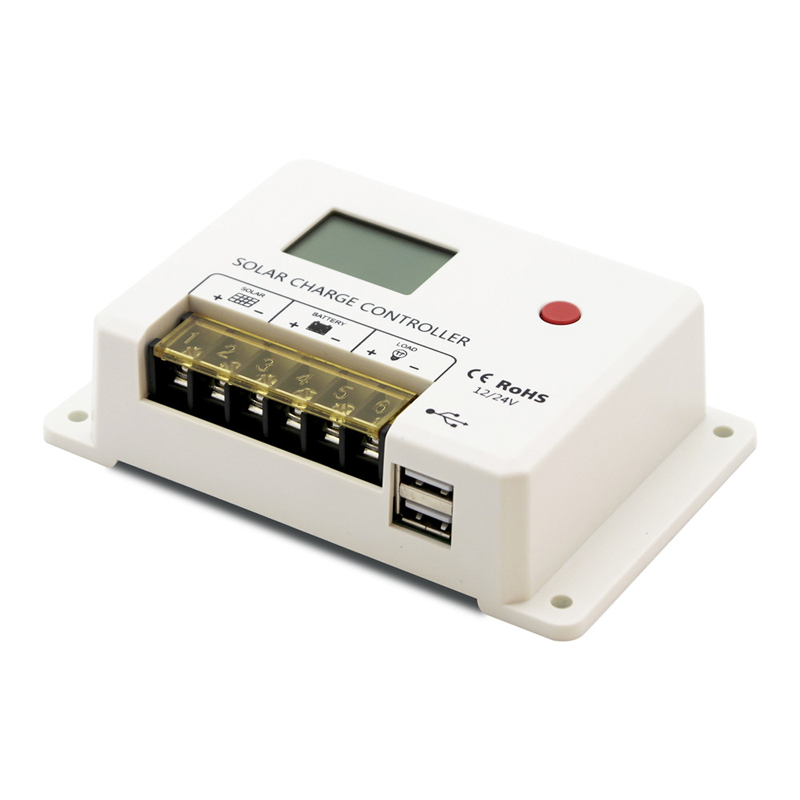 Nový SRNE PWM 10A 20A 30A Solárnínabíjení Controller 12V 24V Auto LCD displej Dual USB 5V N2A port pro lithiovou baterii
