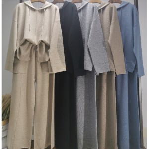 Módní příležitostné jednoduchý vlněný svetr dva kus mikina sada 69056n