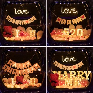 Zakázková abeceda arabské číslo markuse světla 3d led písmeno znamenínoční světlo venkovní pro bar hotel svatební festival dekorace