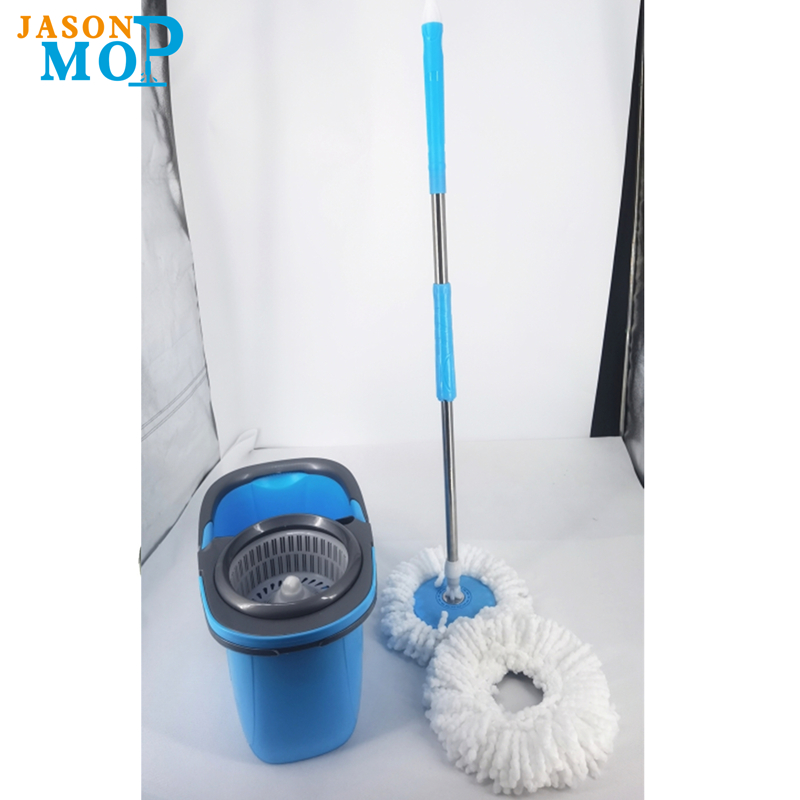 Squeeze ruční volný spin mop kbelík snerezovou ocelí upínací rukojeti mokré suché podlahové čištění 360 otočných hlav