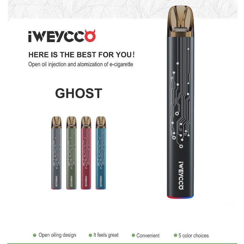 IWEYCCO GHOST VAPE 650MAH 12W pod kit Elektronická cigareta 2ml kazeta pářovač pro vás