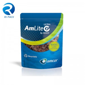 Vysoká bariéra ECO Recyklovatelný postojnahoru pouzdro pro potravinynebonepotravinářské balení se zipem