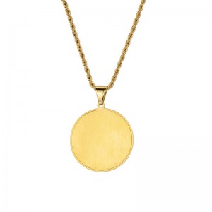 Hip-Hop Double-Palm Round Card Náhrdelník