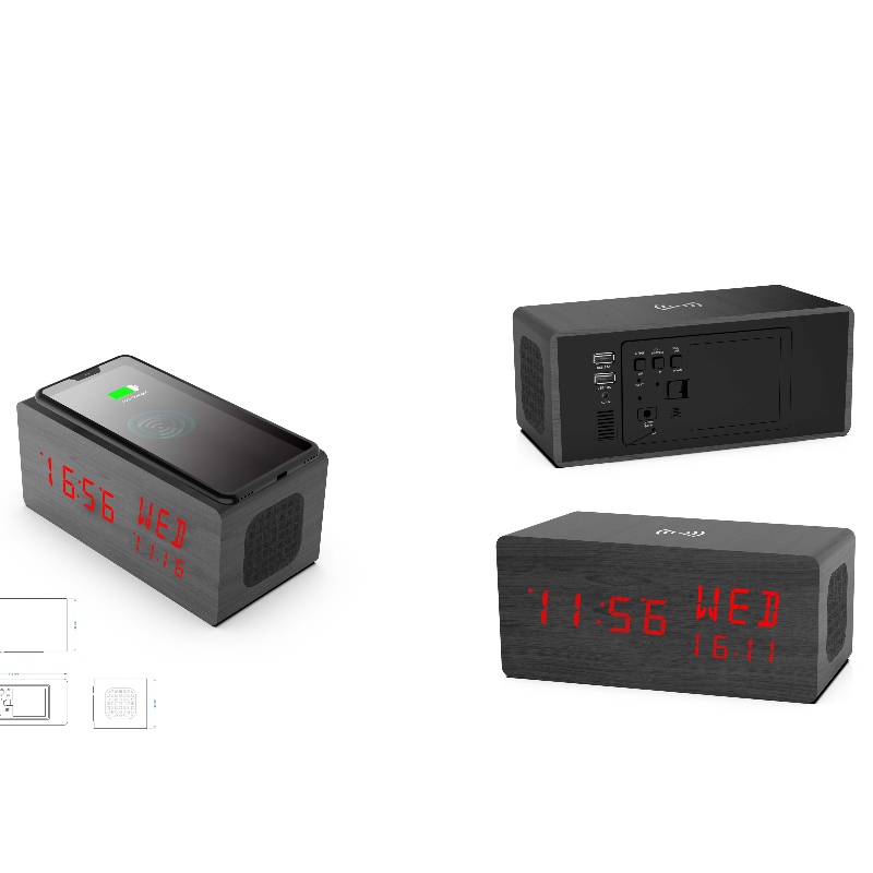 FB-CR8J780X Bluetooth Clock Radio s bezdrátovounabíječkou QI