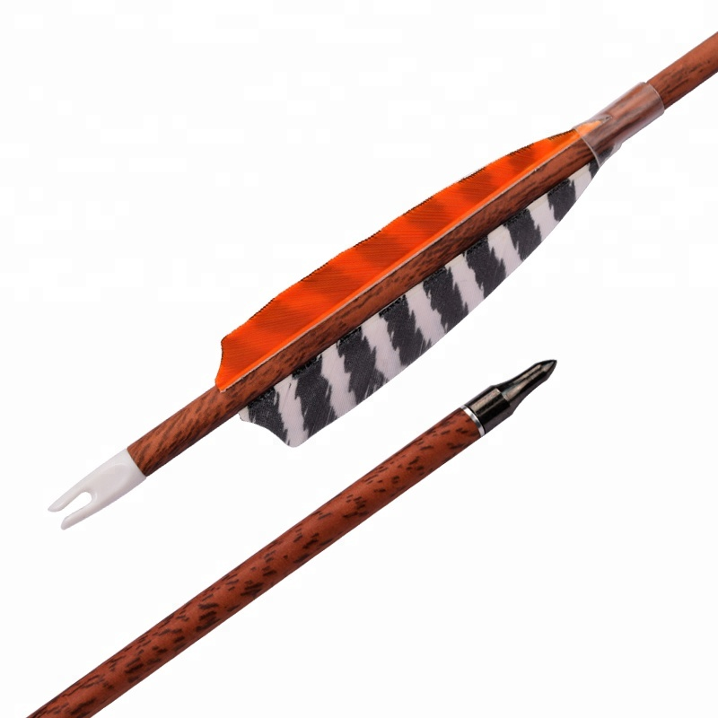 Elong venkovní 120077 ID6.2mm SP400 Červený dřevěný uhlík šipka s peřím lukostřelba střelba