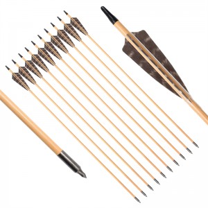 Elong venkovní 117027-01 OD9mm 30inch dřevěná šipka s peřím lukostřelba tradiční střelba luk