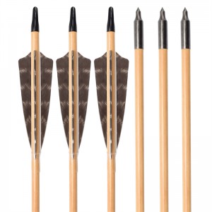 Elong venkovní 117027-01 OD9mm 30inch dřevěná šipka s peřím lukostřelba tradiční střelba luk