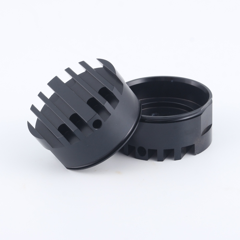 Zakázková vytlačování CNC obrábění eloxované kulaté hliníkové hliník hliníkové černé LED profil Heatsink