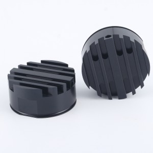 Zakázková vytlačování CNC obrábění eloxované kulaté hliníkové hliník hliníkové černé LED profil Heatsink