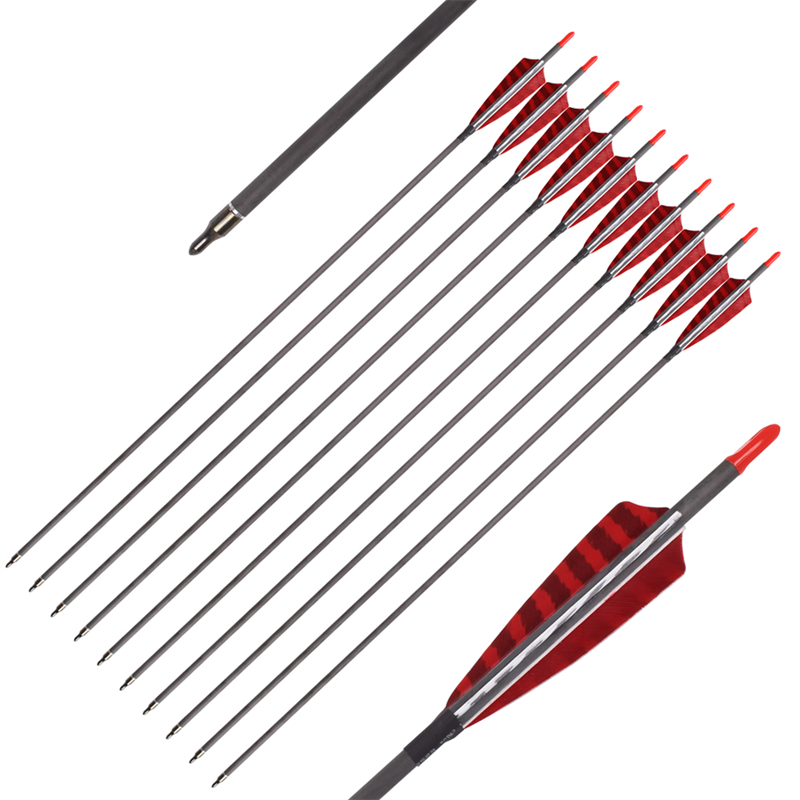 Elong venkovní 112837 ID6.2mm SP500 Carbon Fiber Arrow Turecko peří lukostřelba střelba