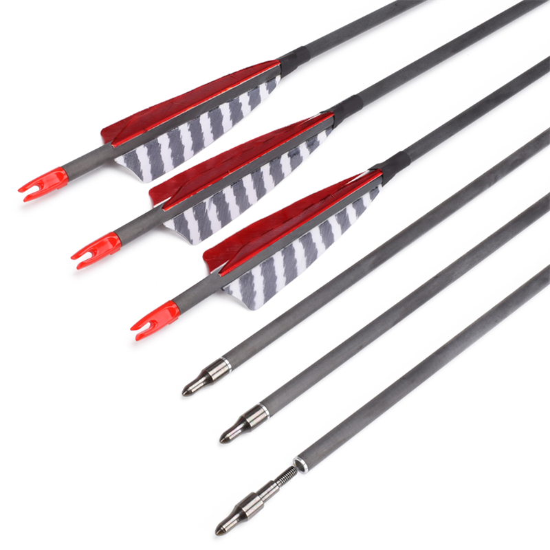 Elong venkovní 112837 ID6.2mm SP500 Carbon Fiber Arrow Turecko peří lukostřelba střelba