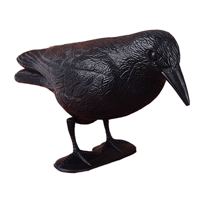 Guguluza stojí plný tělo Flocking Crow Decoy Lovecká plastová černá vrána Decoys Hallows