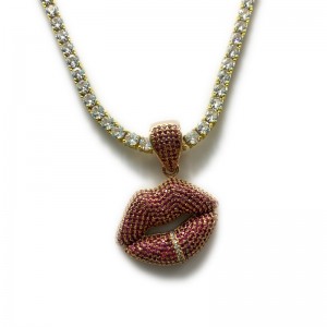 Sexy červená rty vložkanáhrdelník