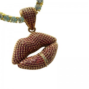 Sexy červená rty vložkanáhrdelník