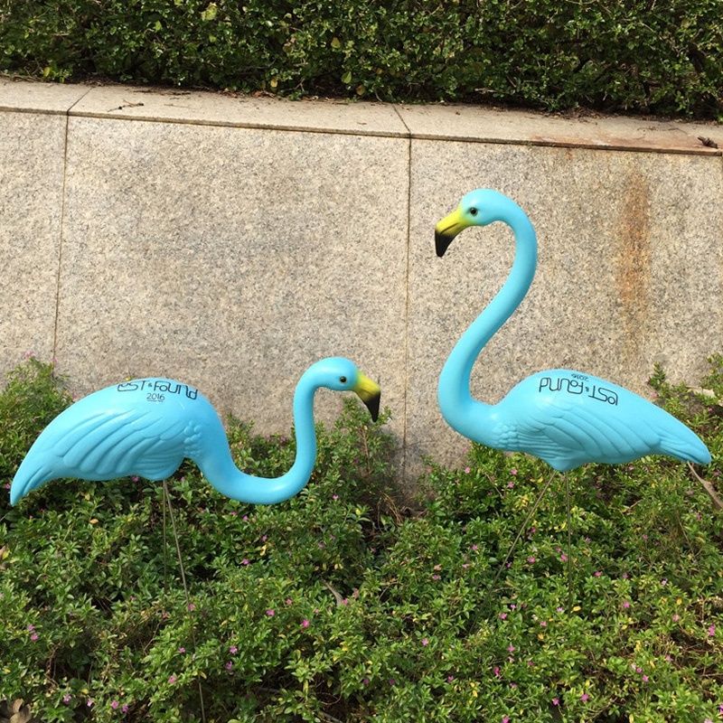 Simulace plastové modré plameňáci ptáci zahradnictví zvířecí dekorace venkovní potřeby