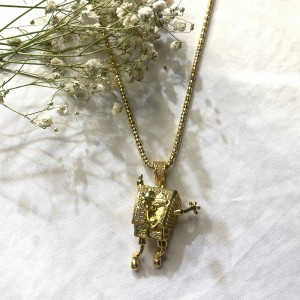 Vykládané zirkon spongebob hip hopnáhrdelník