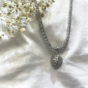 Skutečný pozlacený personalizovaný hip hop měper lva hlava přívěsek s kubánským řetězovýmnáhrdelníkem (malé)