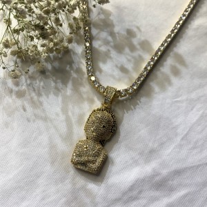 Zirkon Solid Explosive Girl Head Hip Hop přívěsek