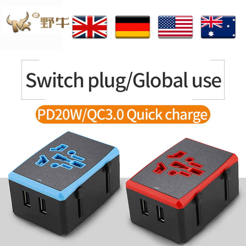 Nový PD Rychlánabíječka konverzní zástrčka Univerzální konverzní zástrčka Zástrčka rychléhonabíjení Travel Socket Universal Converter