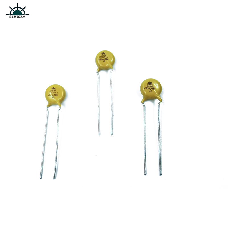 Originální výrobce dlouhý olovo, žlutý křemík MOV 7d511 510V 7mm odpor MOV varistor