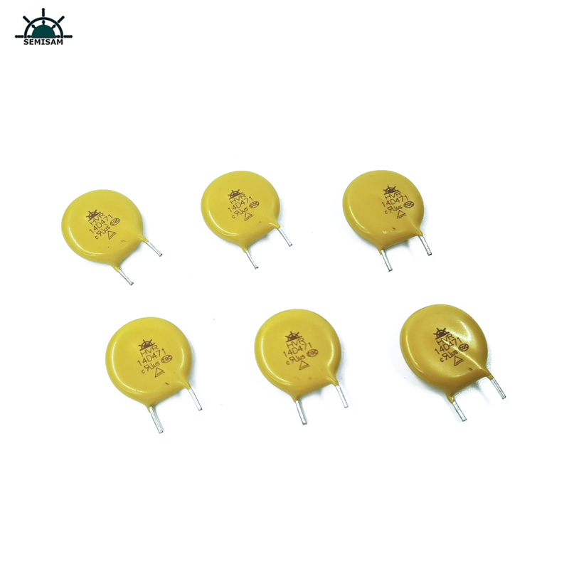 Výrobce Čína Existují produkty, žlutý řez krátký Kink Mov rezistor14mm 14d471 470V varistor Mov