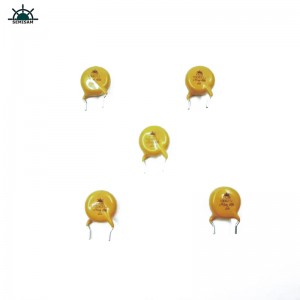 Čína ODM Pasivní elektronika komponenty, žlutý MOV 10mm HVR10D621K Oxid zinečnatý varistor