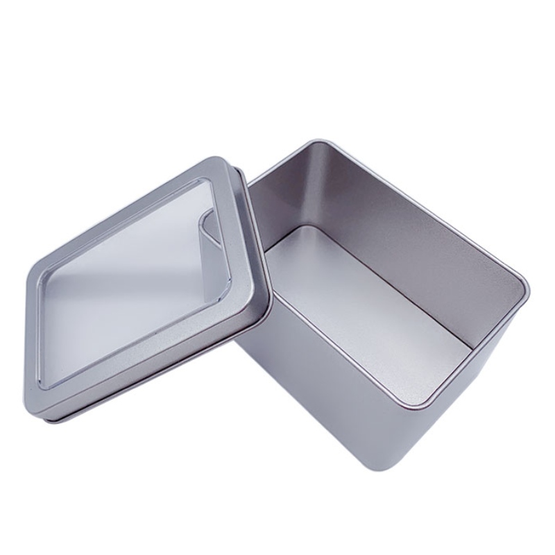 Čtvercový plechový čaj, matný materiál potravinářský stupeň (107 mm * 70mm * 60 mm)