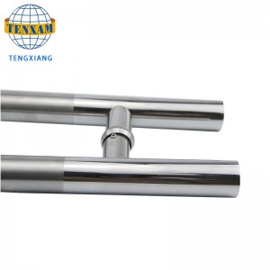 Přizpůsobitelná moderní kruhová trubka h typnerezové oceli posuvné pull dveře koupelna příslušenství sprchové dveře skleněná rukojeť