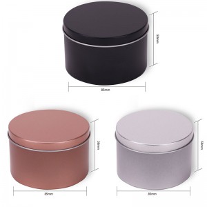 8oz černá plechovka svíčka jar aromaterapie kovové balení svíčka jar 85 * 50mm