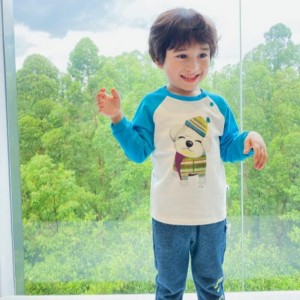 Pletené dlouhé rukávy pletené bavlněné kalhoty