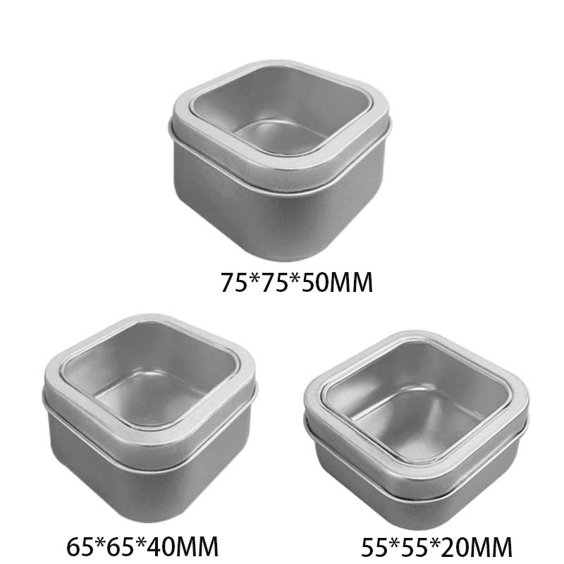Matné malé čtvercové cínové krabice kovové balení svíčka 75 * 75 * 50mm