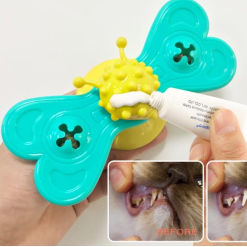 Kočka větrný mlýn hračka legrační masáž otočné kočičí hračky s catnip míč zuby čištění pet produkty