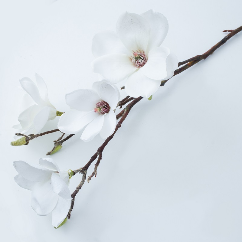 Továrna přímo zásobování Jeden dlouhý větev Magnolia květina umělá květina pro prodej