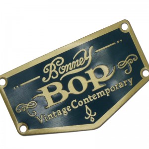 Yongfu hardware vlastní mosazný prázdný jmenová deska kyselina leptaná značka měď