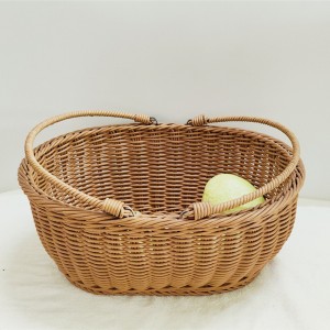 Nádherný ručně zabalený oválný ratanový koš