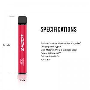 800 puffs jednorázové vape pero