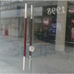 SS-039 Současná dřevěná přilnavost oboustranná rukojeť stylu žebříku, skleněná rukojeť znerezové oceli