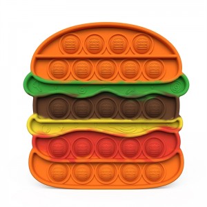Silicone push bublina hamburger fidget hračka, autismus speciální potřeby stresu reliever antistress fidget hračky