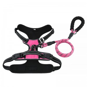 Zakázková pes vesta reflexnínylon velký přezka reverzibilní pes postroj s vodítkem