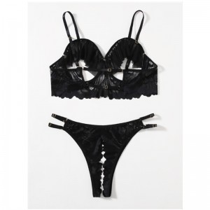 New Hot Fashion Black Hollow Out Lace Mesh Ženy Mini Dress Sexy Lingeri