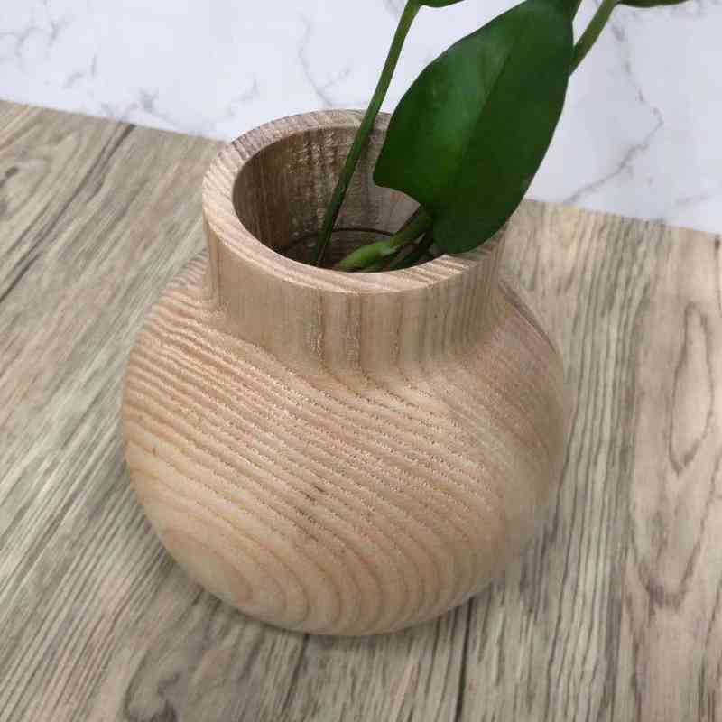 Domácí dekorativní ručně vyrobené přírodní dřevo krásná váza