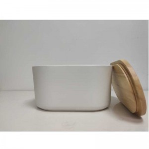 Velkoobchodní dlouhý s dřevěnými víčko keramické kamenné skladovací box