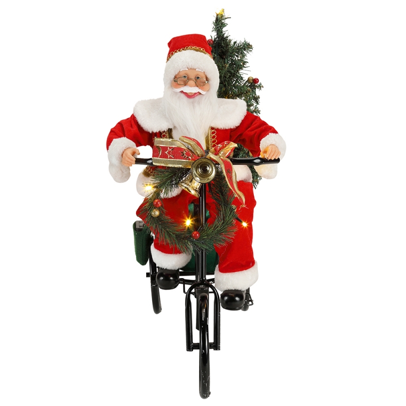 45 cm Santa Claus sedína tříkolce osvětlení Vánoční dekorace figurka kolekce tkaniny rekreační festival vlastní položky